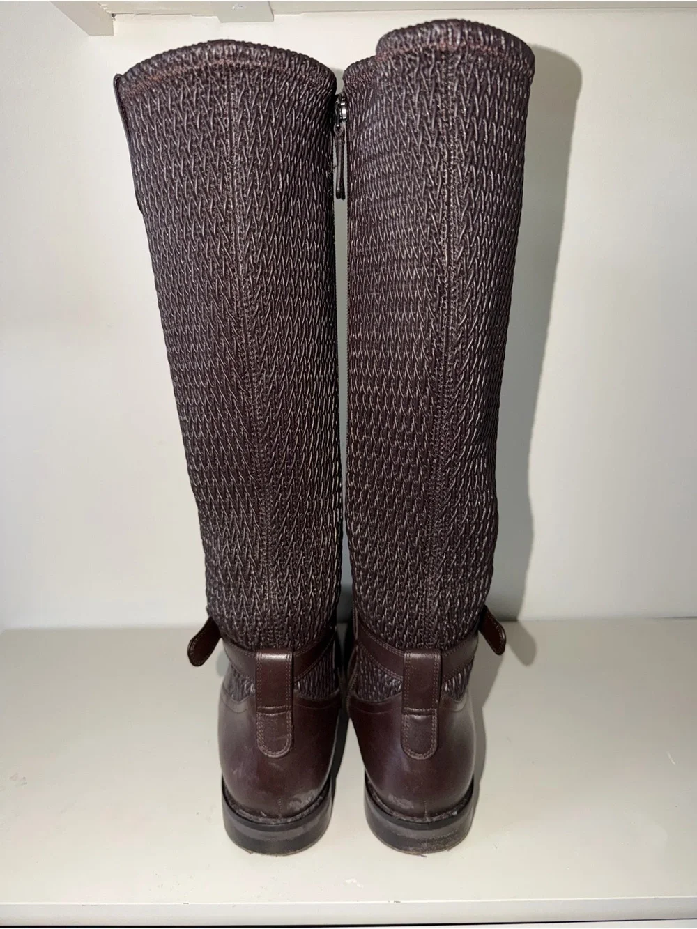 Cole Haan Clover Stretch Side Buckle Tall Riding Boots - Dark Brown. Sz 8.5B